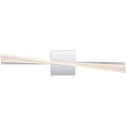 Quoizel Fox 24in LED Vanity Light | Polished Chrome and Steel | Bathroom Vanity & Powder Room | 23.5 x 4.25 x 4.75 in | Model PCFOX8524C