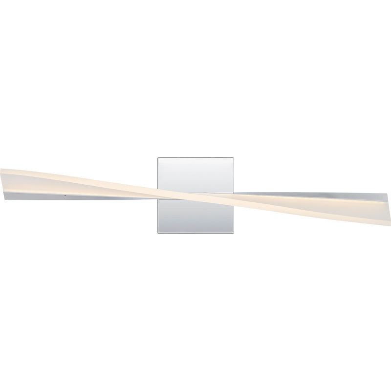 Quoizel Fox 24in LED Vanity Light | Polished Chrome and Steel | Bathroom Vanity & Powder Room | 23.5 x 4.25 x 4.75 in | Model PCFOX8524C