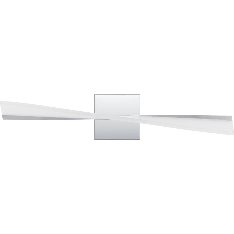 Quoizel Fox 24in LED Vanity Light | Polished Chrome and Steel | Bathroom Vanity & Powder Room | 23.5 x 4.25 x 4.75 in | Model PCFOX8524C
