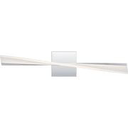 Quoizel Fox 24in LED Vanity Light | Polished Chrome and Steel | Bathroom Vanity & Powder Room | 23.5 x 4.25 x 4.75 in | Model PCFOX8524C