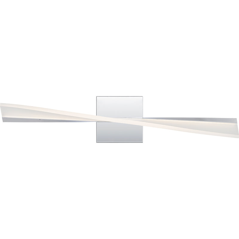 Quoizel Fox 24in LED Vanity Light | Polished Chrome and Steel | Bathroom Vanity & Powder Room | 23.5 x 4.25 x 4.75 in | Model PCFOX8524C