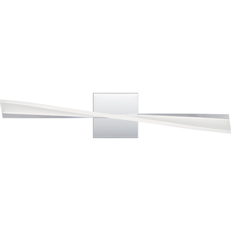 Quoizel Fox 24in LED Vanity Light | Polished Chrome and Steel | Bathroom Vanity & Powder Room | 23.5 x 4.25 x 4.75 in | Model PCFOX8524C
