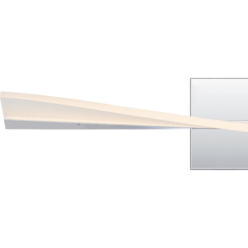 Quoizel Fox 24in LED Vanity Light | Polished Chrome and Steel | Bathroom Vanity & Powder Room | 23.5 x 4.25 x 4.75 in | Model PCFOX8524C