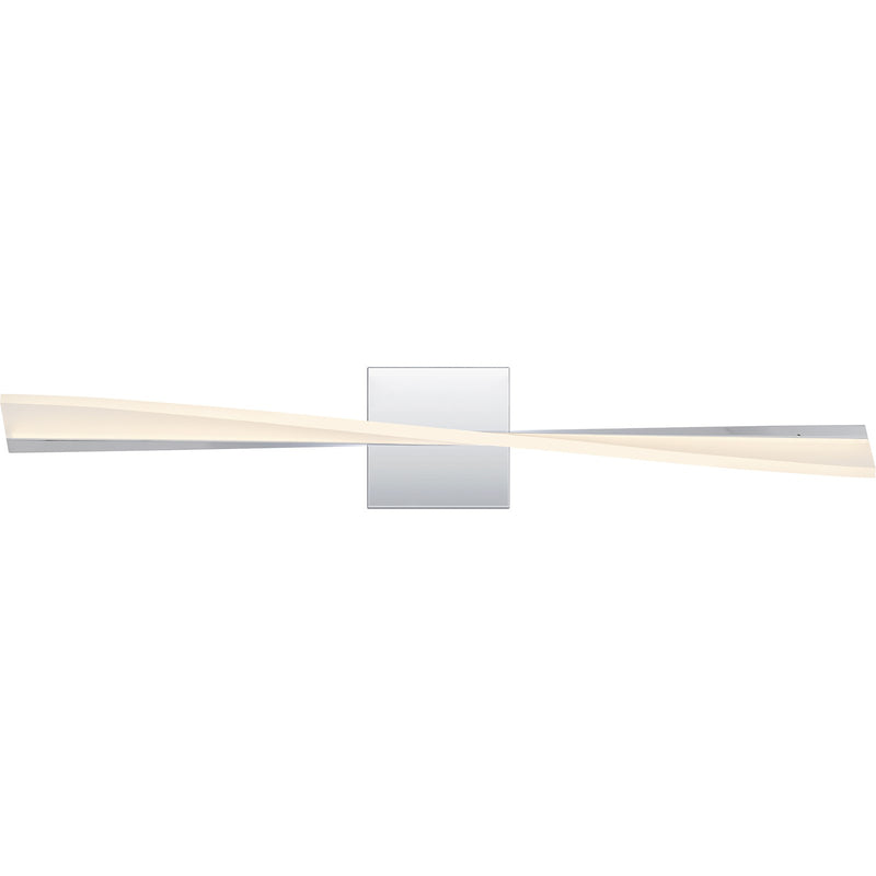 Quoizel Fox 28in LED Vanity Light | Polished Chrome and Steel | Bathroom Vanity & Powder Room | 28 x 4.25 x 4.75 in | Model PCFOX8528C