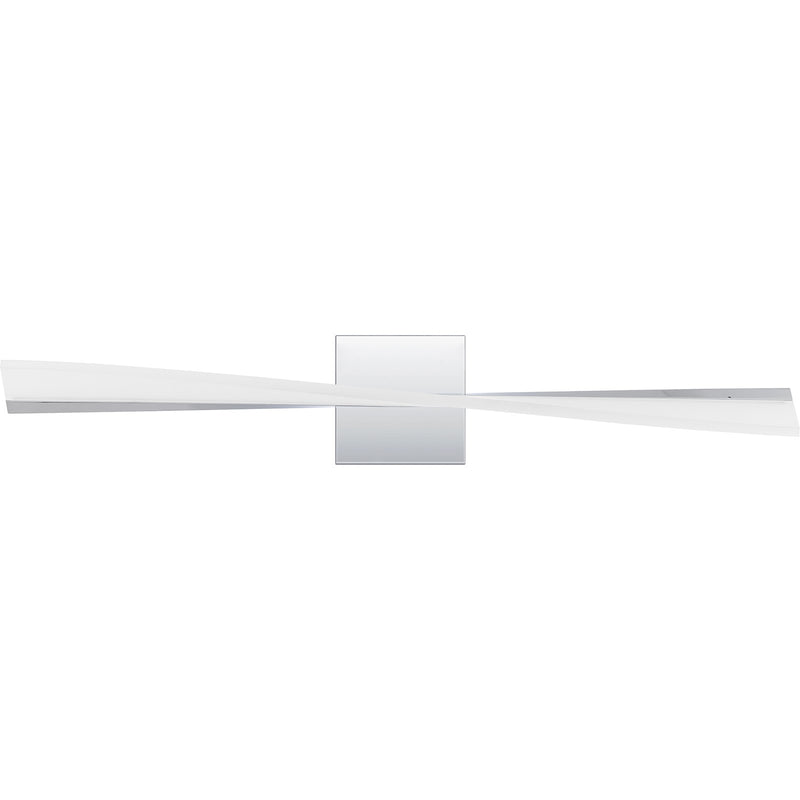 Quoizel Fox 28in LED Vanity Light | Polished Chrome and Steel | Bathroom Vanity & Powder Room | 28 x 4.25 x 4.75 in | Model PCFOX8528C