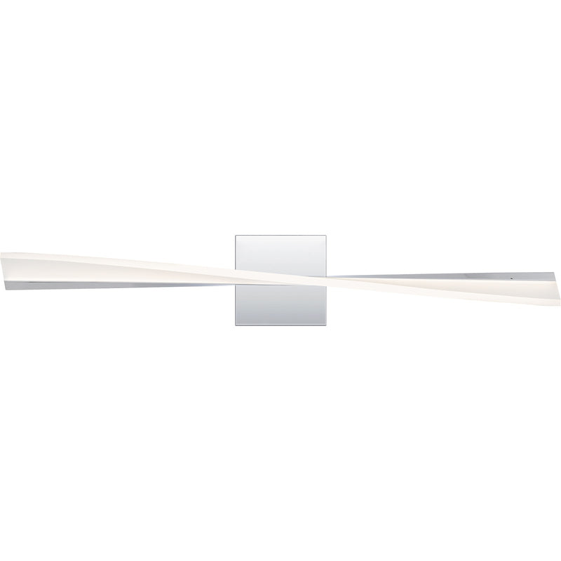 Quoizel Fox 28in LED Vanity Light | Polished Chrome and Steel | Bathroom Vanity & Powder Room | 28 x 4.25 x 4.75 in | Model PCFOX8528C