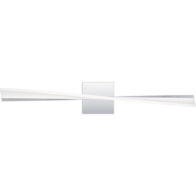 Quoizel Fox 28in LED Vanity Light | Polished Chrome and Steel | Bathroom Vanity & Powder Room | 28 x 4.25 x 4.75 in | Model PCFOX8528C