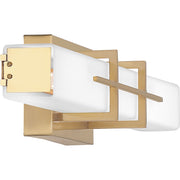 Quoizel Gemini 23in LED Vanity Light | Modern Aged Brass and Opal Etched Glass | Bathroom Vanity & Powder Room | Model PCGI8523AB