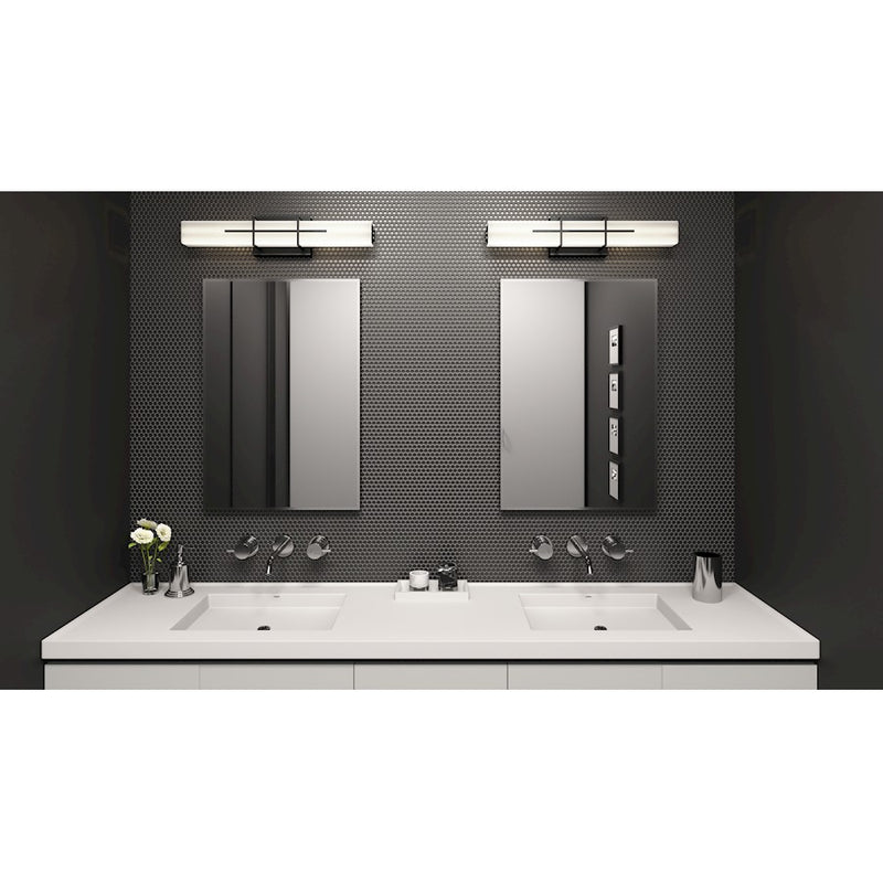 Quoizel Giselle Bath Light, Matte Black/Opal Etched