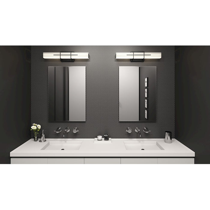 Quoizel Giselle Bath Light, Matte Black/Opal Etched