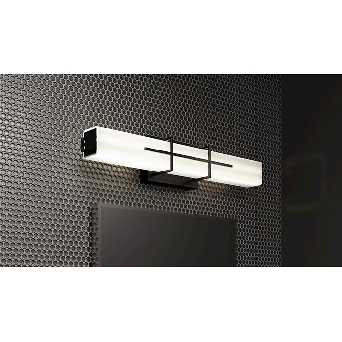Quoizel Giselle Bath Light, Matte Black/Opal Etched
