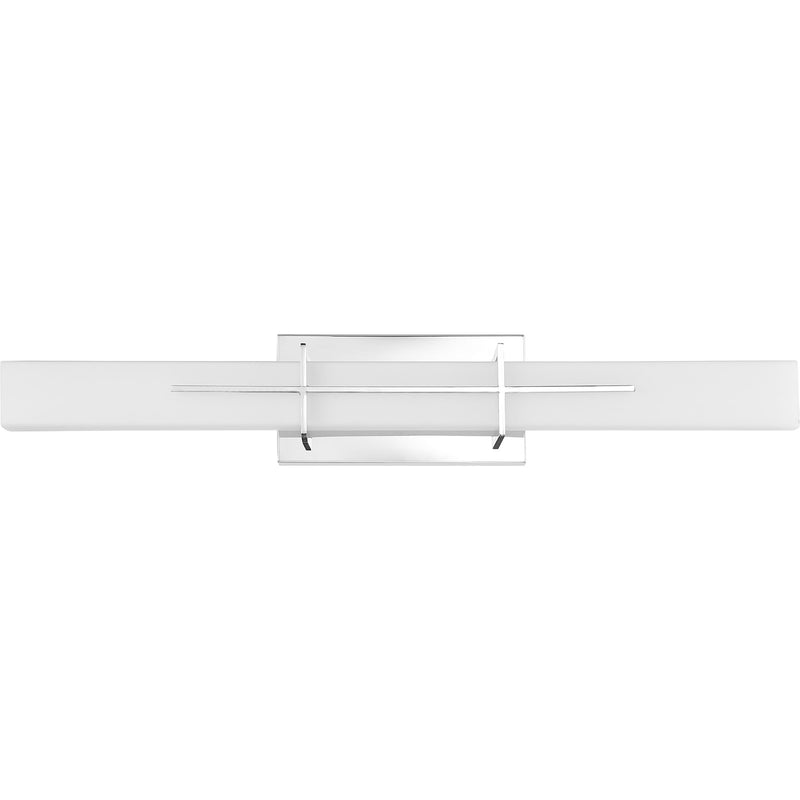 Quoizel Gemini 28in 1-Light Vanity Light | Modern Polished Chrome and Opal Etched Glass | Bathroom Vanity | 28.25 x 4.25 x 4.75 in | Model PCGI8528C