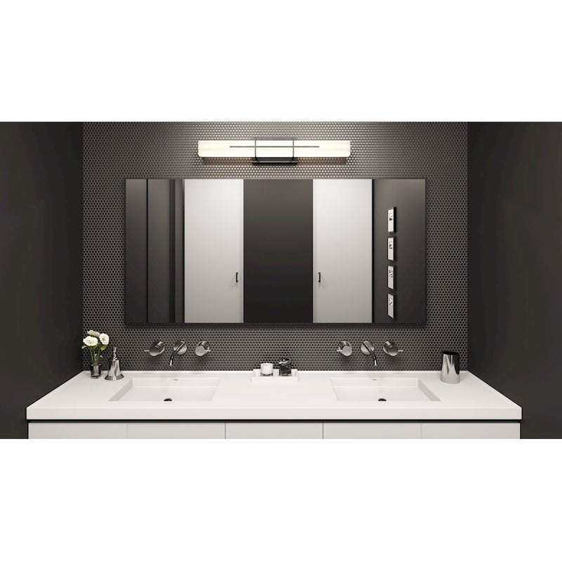 Quoizel Giselle Bath Light, Matte Black/Opal Etched