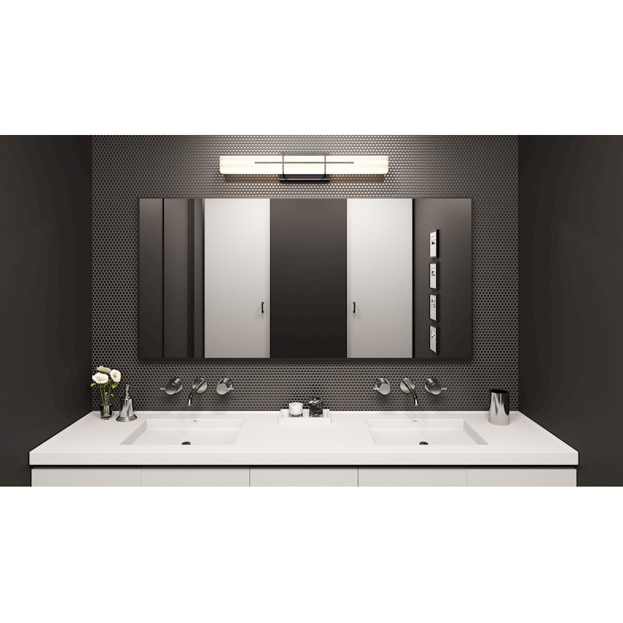 Quoizel Giselle Bath Light, Matte Black/Opal Etched