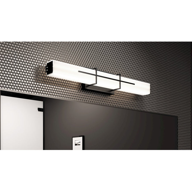 Quoizel Giselle Bath Light, Matte Black/Opal Etched