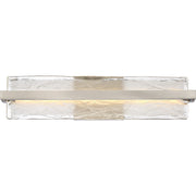 Quoizel Glacial 22in 1-Light Vanity Light | Modern Brushed Nickel and Clear Textured Glass | Bathroom Vanity | 22 x 4.75 x 5 in | Model PCGL8522BN