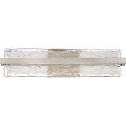 Quoizel Glacial 22in 1-Light Vanity Light | Modern Brushed Nickel and Clear Textured Glass | Bathroom Vanity | 22 x 4.75 x 5 in | Model PCGL8522BN