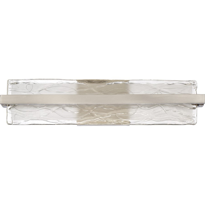 Quoizel Glacial 22in 1-Light Vanity Light | Modern Brushed Nickel and Clear Textured Glass | Bathroom Vanity | 22 x 4.75 x 5 in | Model PCGL8522BN