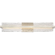 Quoizel Glacial 30in 1-Light Vanity Light | Modern Brushed Nickel and Clear Textured Glass | Bathroom Vanity | 30 x 4.75 x 5.5 in | Model PCGL8530BN