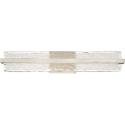 Quoizel Glacial 30in 1-Light Vanity Light | Modern Brushed Nickel and Clear Textured Glass | Bathroom Vanity | 30 x 4.75 x 5.5 in | Model PCGL8530BN