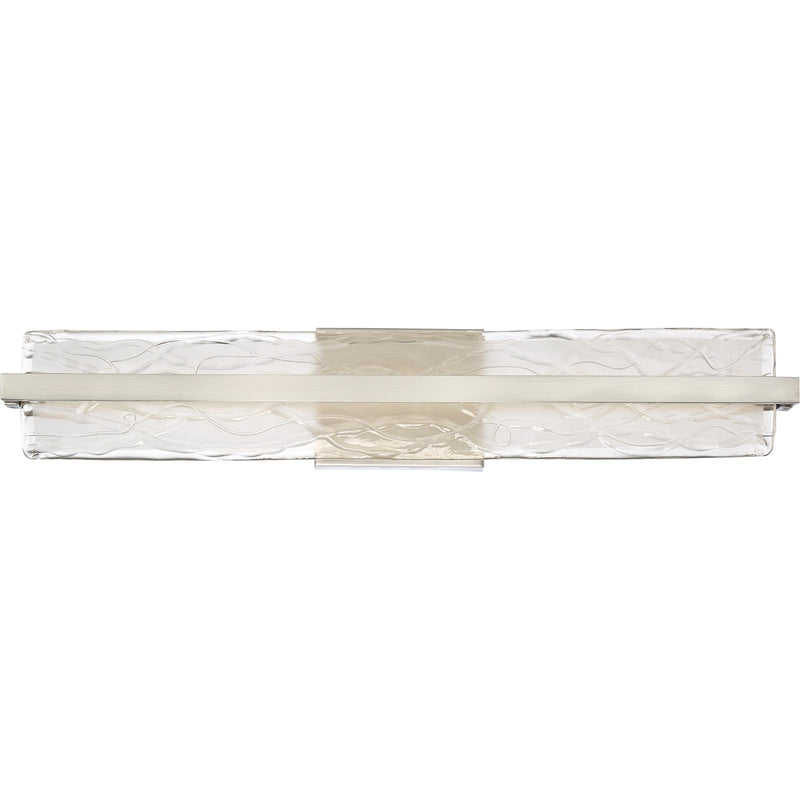Quoizel Glacial 30in 1-Light Vanity Light | Modern Brushed Nickel and Clear Textured Glass | Bathroom Vanity | 30 x 4.75 x 5.5 in | Model PCGL8530BN