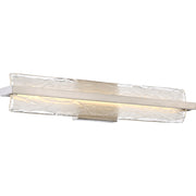 Quoizel Glacial 30in 1-Light Vanity Light | Modern Brushed Nickel and Clear Textured Glass | Bathroom Vanity | 30 x 4.75 x 5.5 in | Model PCGL8530BN