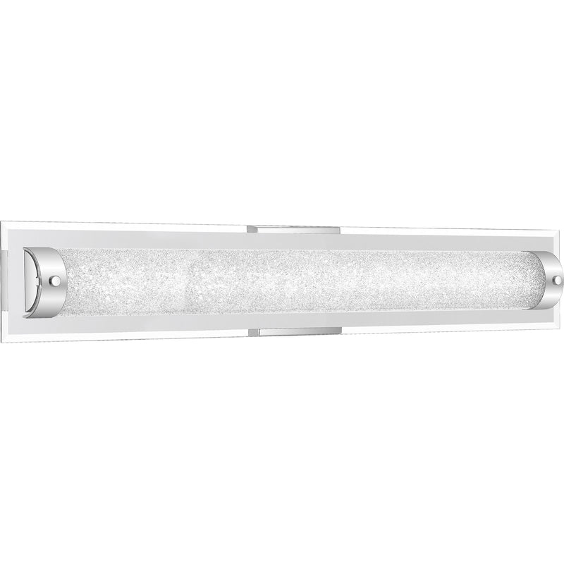 Quoizel Glitz 32in LED Bath Light | Polished Chrome and Clear Crystal Glass | Bathroom Vanity | 31.75 x 3.25 x 4.75 in | Model PCGZ8532C