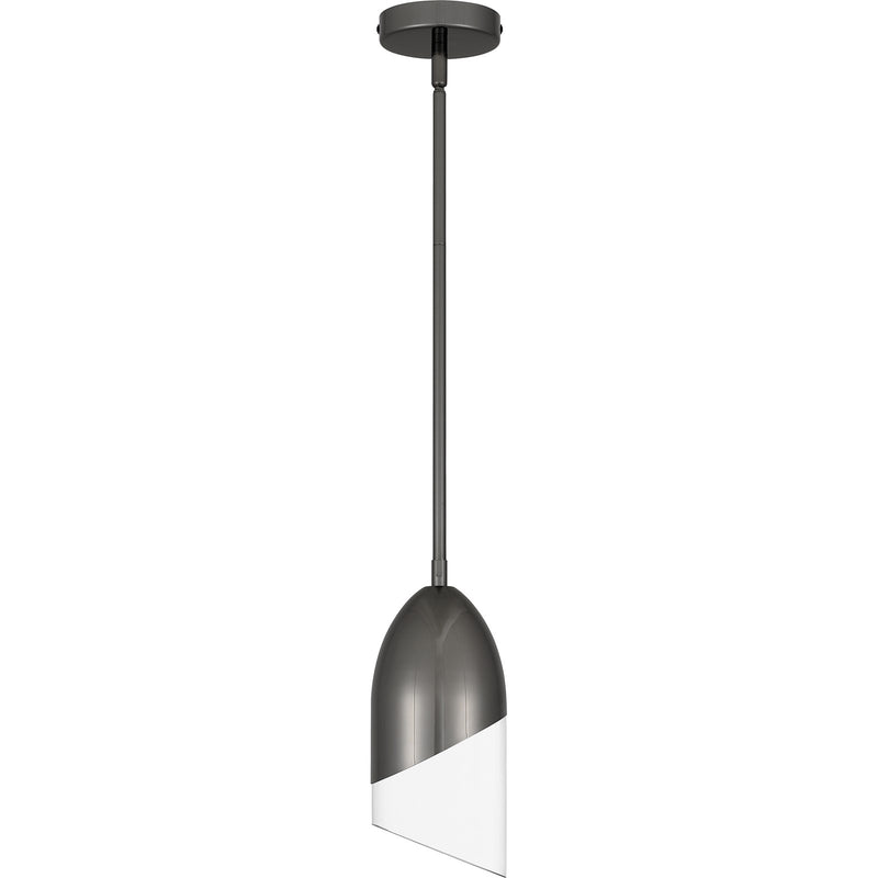 Quoizel Haynes 5in 1-Light Mini Pendant | Modern Black Chrome and Clear Glass | Kitchen Island & Dining Room | 5 x 5 x 11.75 in | Model PCHAY1505BCH