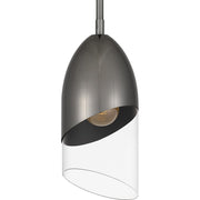 Quoizel Haynes 5in 1-Light Mini Pendant | Modern Black Chrome and Clear Glass | Kitchen Island & Dining Room | 5 x 5 x 11.75 in | Model PCHAY1505BCH