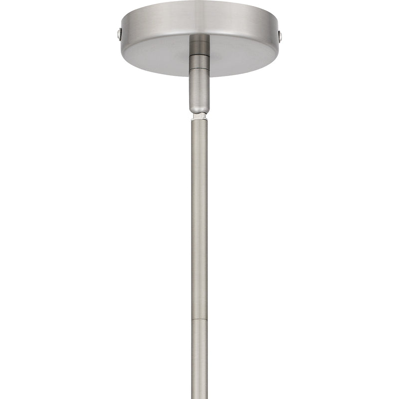 Quoizel Haynes 5in 1-Light Mini Pendant | Modern Brushed Nickel and Clear Glass | Kitchen Island & Dining Room | 5 x 5 x 11.75 in | Model PCHAY1505BN