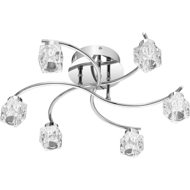 Quoizel Clear Hollow Flush Mount, 19", Polished Chrome