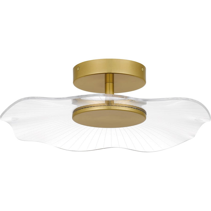 Quoizel Ibis Integrated LED Semi-Flush Mount, Gold/Clear Acrylic