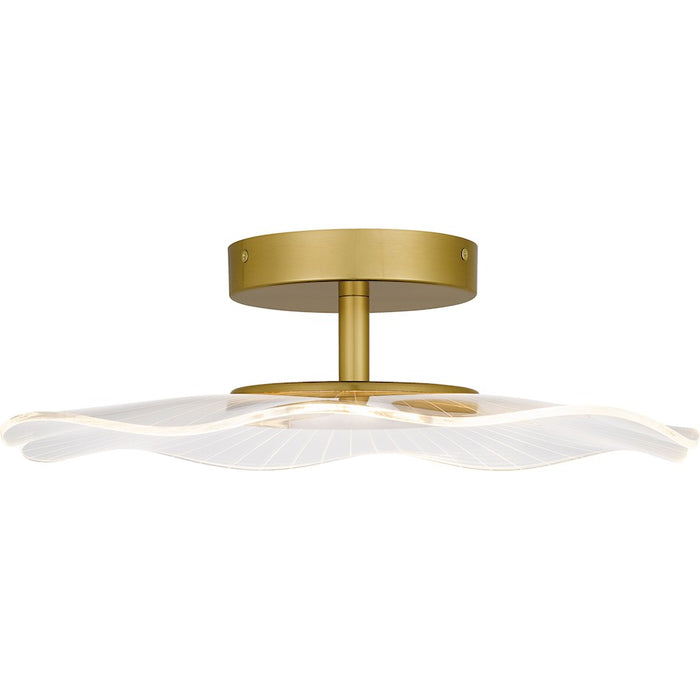 Quoizel Ibis Integrated LED Semi-Flush Mount, Gold/Clear Acrylic