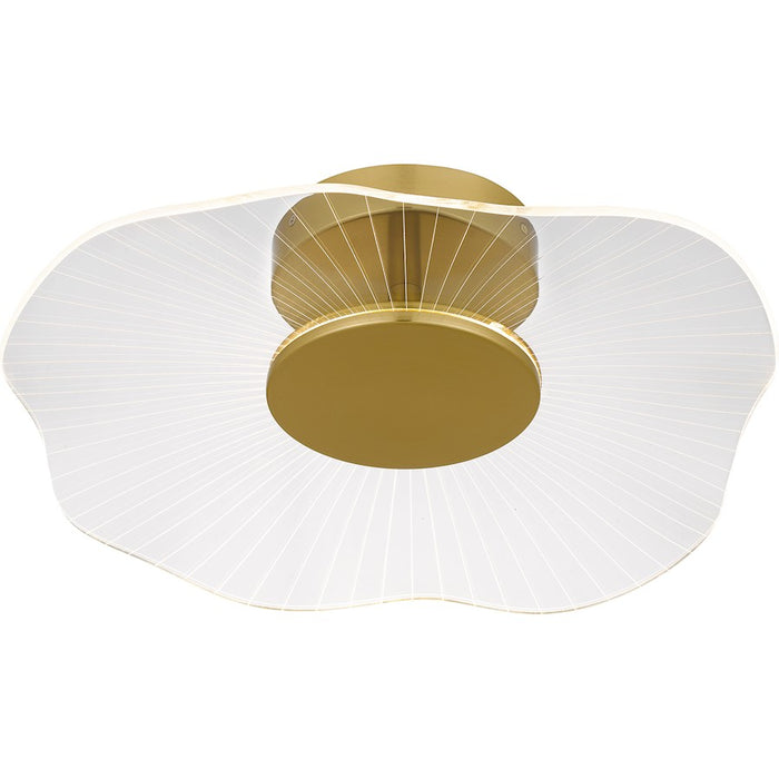 Quoizel Ibis Integrated LED Semi-Flush Mount, Gold/Clear Acrylic