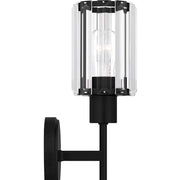 Quoizel Isla 5in 1-Light Wall Sconce | Modern Matte Black and Clear Crystal Glass | Bedroom & Vanity | 5.5 x 4.75 x 17 in | Model PCILA8605MBK