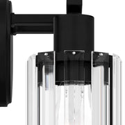 Quoizel Isla 12.5in 2-Light Vanity Light | Modern Matte Black and Clear Crystal Glass | Bathroom Vanity | 12.5 x 5.5 x 8 in | Model PCILA8612MBK
