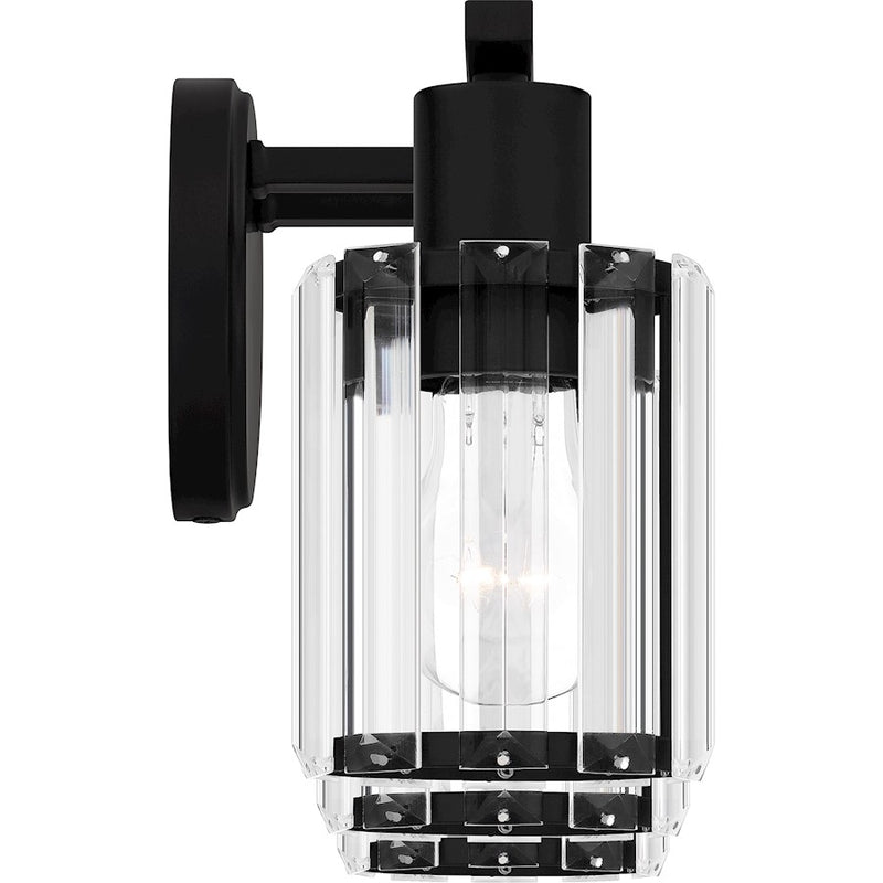 Quoizel Isla 3 Light Bath Light, Black/Clear Beveled Crystal