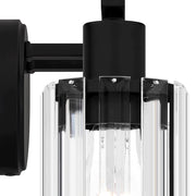 Quoizel Isla 3 Light Bath Light, Black/Clear Beveled Crystal