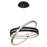 Quoizel Isabelle 24in LED Pendant | Modern Matte Black Steel | Kitchen Island & Dining Room | 24 x 24 x 3.5 in | Model PCISB2824MBK