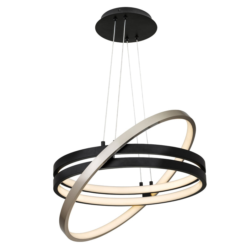 Quoizel Isabelle 24in LED Pendant | Modern Matte Black Steel | Kitchen Island & Dining Room | 24 x 24 x 3.5 in | Model PCISB2824MBK