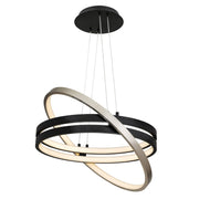 Quoizel Isabelle 24in LED Pendant | Modern Matte Black Steel | Kitchen Island & Dining Room | 24 x 24 x 3.5 in | Model PCISB2824MBK