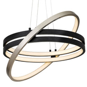 Quoizel Isabelle 24in LED Pendant | Modern Matte Black Steel | Kitchen Island & Dining Room | 24 x 24 x 3.5 in | Model PCISB2824MBK