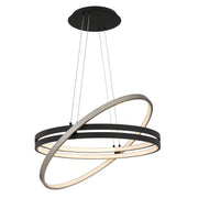 Quoizel Isabelle 32.5in LED Pendant | Modern Matte Black Steel | Kitchen Island & Dining Room | 32.5 x 32.5 x 3.5 in | Model PCISB2832MBK