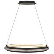 Quoizel Isabelle 32.5in LED Pendant | Modern Matte Black Steel | Kitchen Island & Dining Room | 32.5 x 32.5 x 3.5 in | Model PCISB2832MBK