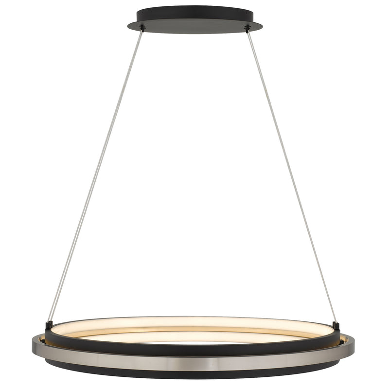 Quoizel Isabelle 32.5in LED Pendant | Modern Matte Black Steel | Kitchen Island & Dining Room | 32.5 x 32.5 x 3.5 in | Model PCISB2832MBK