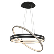 Quoizel Isabelle 32.5in LED Pendant | Modern Matte Black Steel | Kitchen Island & Dining Room | 32.5 x 32.5 x 3.5 in | Model PCISB2832MBK