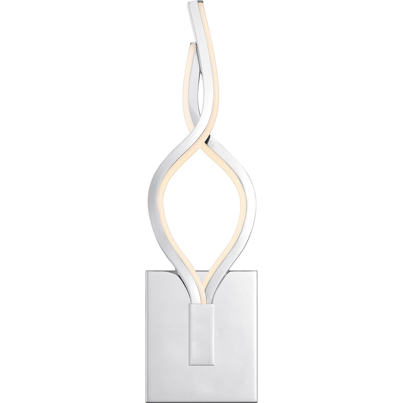 Quoizel Isadora 16in 1-Light Wall Sconce | Contemporary Polished Chrome Steel | Hallway & Bathroom | 4.5 x 3.5 x 15.75 in | Model PCISD8704C