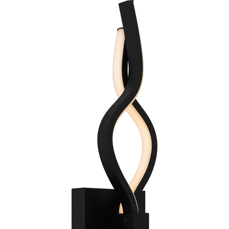 Quoizel Isadora 16in 1-Light Wall Sconce | Contemporary Matte Black Steel | Hallway & Bathroom | 4.5 x 3.5 x 15.75 in | Model PCISD8704MBK