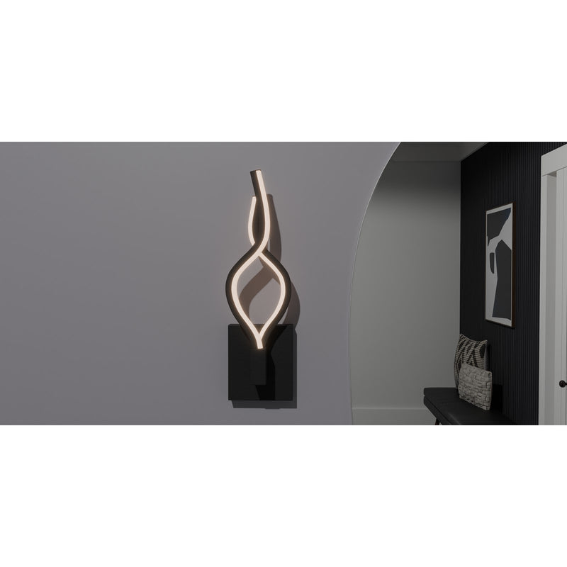 Quoizel Isadora 16in 1-Light Wall Sconce | Contemporary Matte Black Steel | Hallway & Bathroom | 4.5 x 3.5 x 15.75 in | Model PCISD8704MBK