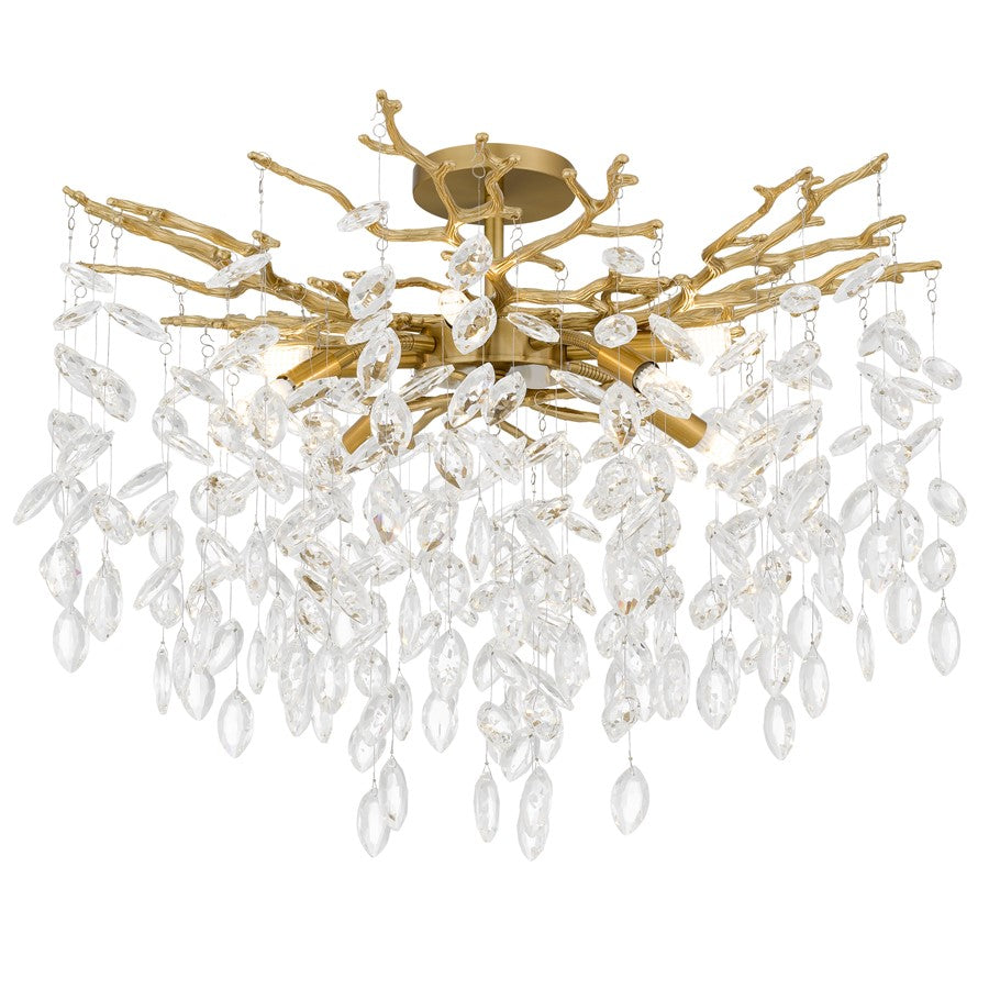 Quoizel Isobel 8-Lt Brushed Gold Semi-Flush Mount, Brushed Gold - PCISO1726BRG
